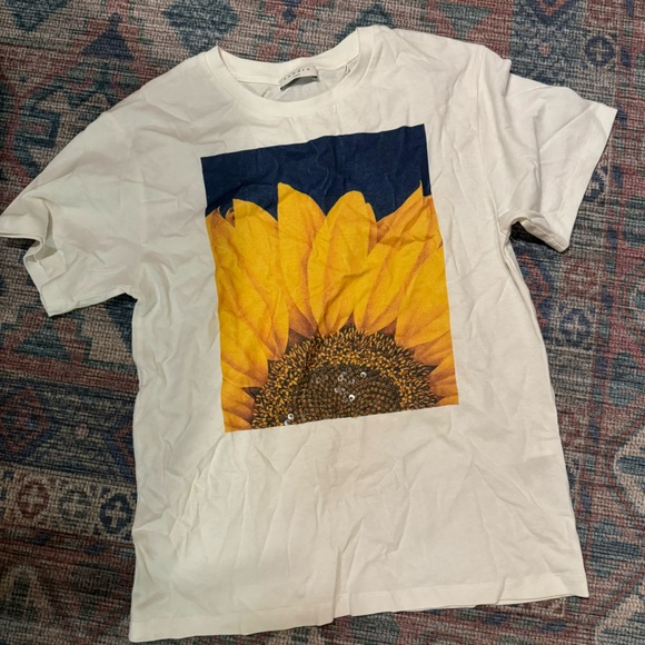 SANDRO Organic Cotton Sunflower T-Shirt - Picture 2 of 8